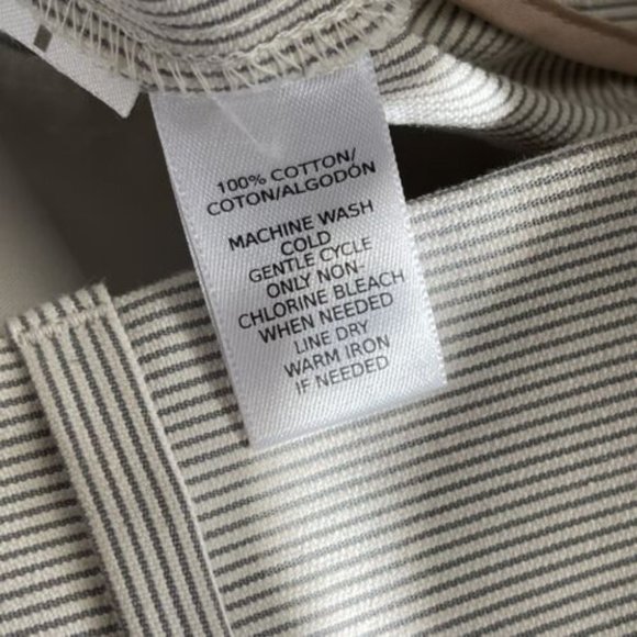 Ann Taylor Loft Marissa Cropped Petite pant; size 2; light gray and white stripe - Picture 8 of 9